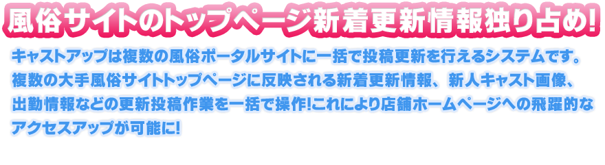 風俗ポータルサイトの新着更新情報独り占め